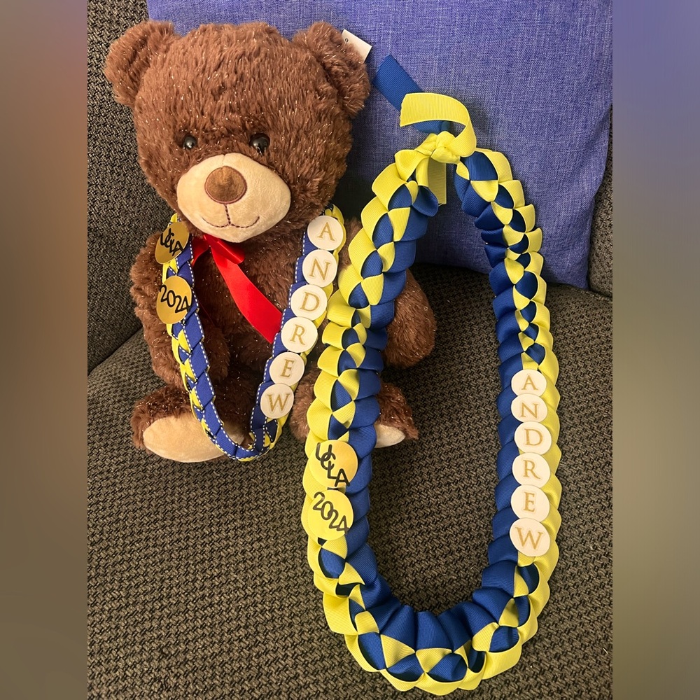Custom Made to Order Graduation bear and leis